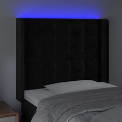 Galvgalis melns ar LED 93x16x118/128cm cena un informācija | Gultas | 220.lv