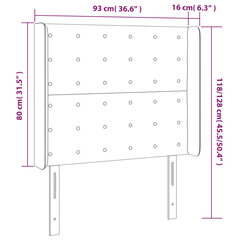 Galvgalis melns ar LED 93x16x118/128cm cena un informācija | Gultas | 220.lv