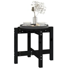 vidaXL kafijas galdiņš, melns, Ø 52,5x45 cm, priedes masīvkoks cena un informācija | Žurnālgaldiņi | 220.lv