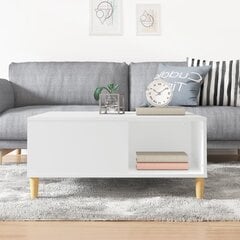 vidaXL kafijas galdiņš, balts, 80x80x36,5 cm, inženierijas koks цена и информация | Журнальные столики | 220.lv