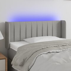 vidaXL gultas galvgalis ar LED, 93x16x78/88 cm, gaiši pelēks audums cena un informācija | Gultas | 220.lv