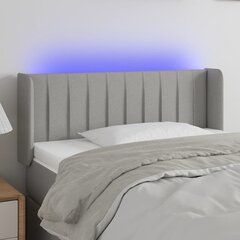 vidaXL gultas galvgalis ar LED, 93x16x78/88 cm, gaiši pelēks audums цена и информация | Кровати | 220.lv