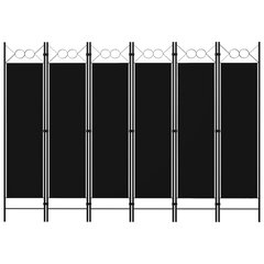 vidaXL 6-paneļu istabas aizslietnis, melns, 240x180 cm cena un informācija | Aizslietņi | 220.lv