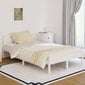 810426 vidaXL Bed Frame Solid Wood Pine 120x200 cm White cena un informācija | Gultas | 220.lv