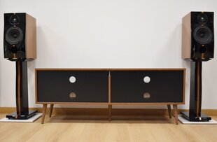 SONOROUS RETRO koka rtv skapis RTRA-140-VIC-BLK platums 140 cm cena un informācija | TV galdiņi | 220.lv