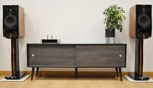 SONOROUS RETRO koka rtv skapis RTRA-140-BLK-BNW platums 140 cm cena un informācija | TV galdiņi | 220.lv