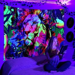 Настенное украшение UV FLUORESCENT IMAGE GOBELIN ODBLASK 150x150cm Love цена и информация | Картины | 220.lv