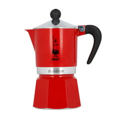 Bialetti Rainbow 3-Cup Red цена и информация | Чайники, кофейники | 220.lv