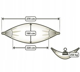 Divvietīgs šūpuļtīkls ar rāmi Go Garden, 300 x 160 cm cena un informācija | Šūpuļtīkli | 220.lv