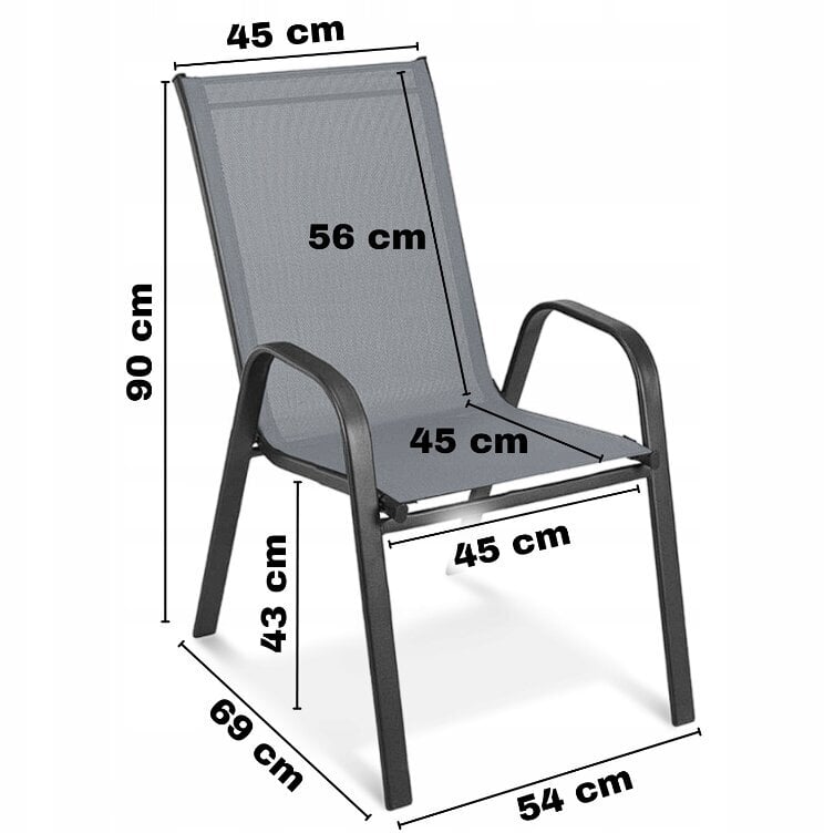 Dārza krēsli Go Garden, 2 gab., pelēki цена и информация | Dārza krēsli | 220.lv