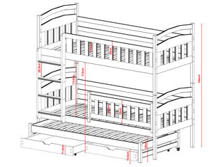 Divstāvu gultas Blanka FURNLUX CLASSIC, 88x178x164 cm, balta cena un informācija | Gultas | 220.lv