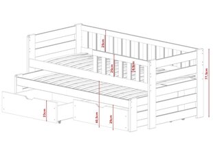 Vienguļamās gultas Bolko FURNLUX CLASSIC, 88x198x78 cm, balta cena un informācija | Bērnu gultas | 220.lv