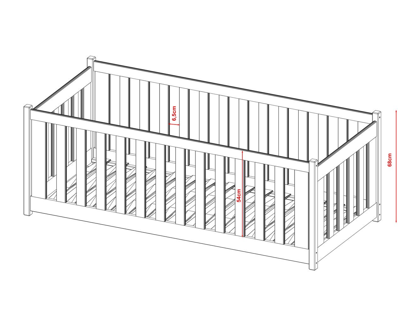 Vienguļamās gultas Concept FURNLUX CLASSIC, 98x188x133 cm, balta cena un informācija | Bērnu gultas | 220.lv