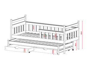 Vienguļamās gultas Dominik FURNLUX CLASSIC, 88x198x90 cm, balta cena un informācija | Bērnu gultas | 220.lv