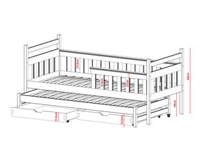 Vienguļamās gultas Dominik FURNLUX CLASSIC, 98x188x90 cm, grafīts cena un informācija | Bērnu gultas | 220.lv