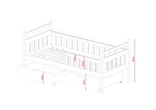 Vienguļamās gultas Emma FURNLUX CLASSIC, 98x188x85 cm, balta cena un informācija | Bērnu gultas | 220.lv