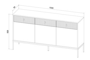 Komode Maggiore FURNLUX CLASSIC, 154x39x83 cm, bēša cena un informācija | Skapīši viesistabai | 220.lv