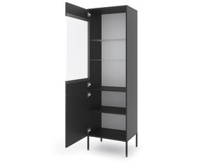 Vitrina Iseo FURNLUX CLASSIC, 54x39x180 cm, melna cena un informācija | Vitrīnas, bufetes | 220.lv