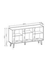 Komode Willow FURNLUX CLASSIC, 154x39x83 cm, melna cena un informācija | Skapīši viesistabai | 220.lv