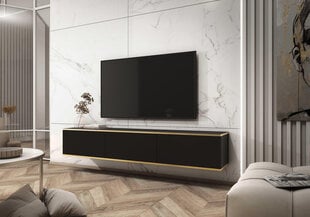 Tv galdiņi Oro FURNLUX CLASSIC, 175x32x30 cm, melna cena un informācija | TV galdiņi | 220.lv