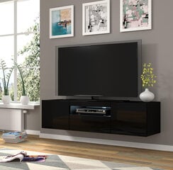 Tv galdiņi Aura FURNLUX CLASSIC, 150x37x42 cm, melna cena un informācija | TV galdiņi | 220.lv