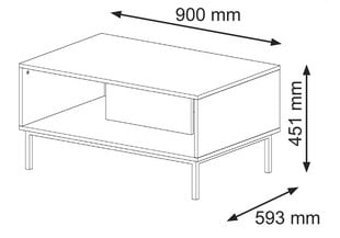 Журнальные столики Ravenna B FURNLUX CLASSIC, 90x60x45 cm, бежевый цена и информация | Журнальные столики | 220.lv