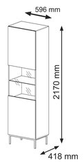 Витрина Ravenna B FURNLUX CLASSIC, 60x42x217 cm, черный цена и информация | Витрины, серванты | 220.lv