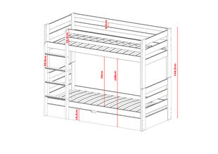 Двухъярусные кровати Aya FURNLUX CLASSIC, 88x188x145 cm, серый цена и информация | Кровати | 220.lv