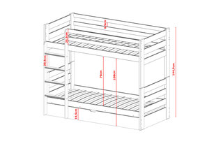 Двухъярусные кровати Aya FURNLUX CLASSIC, 88x188x145 cm, белый цена и информация | Кровати | 220.lv