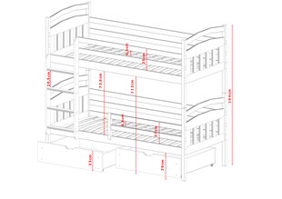 Divstāvu gultas Gabi FURNLUX CLASSIC, 88x188x164 cm, bēša cena un informācija | Gultas | 220.lv