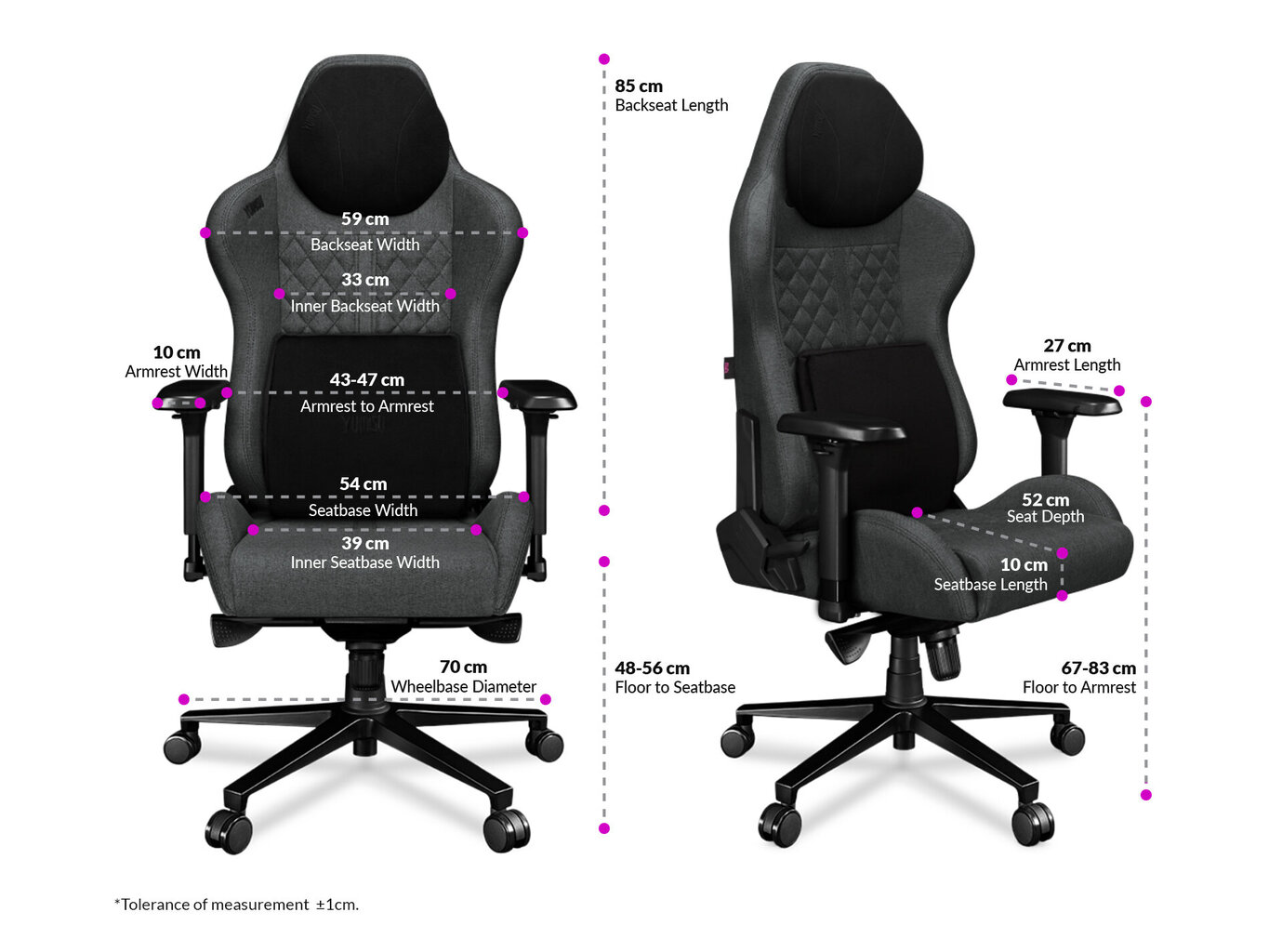 Spēļu krēsls Yumisu 2050 Magnetic Gray Black, gobelēns, pelēks-melns cena un informācija | Biroja krēsli | 220.lv