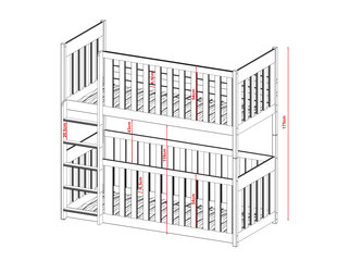 Divstāvu gultas Konrad FURNLUX CLASSIC, 98x208x175 cm, balta cena un informācija | Gultas | 220.lv