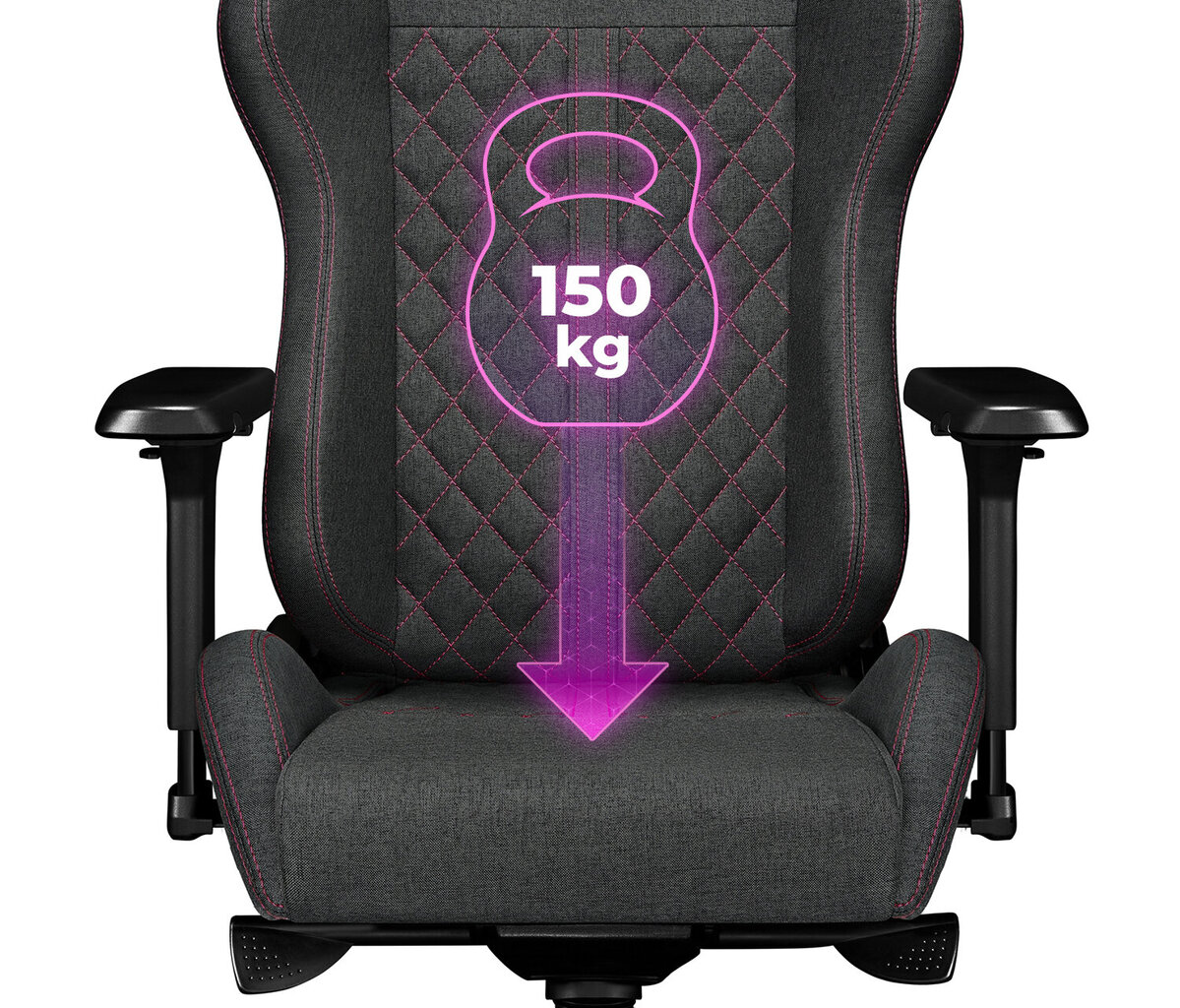 Spēļu krēsls Yumisu 2050 Magnetic Gray Pink, gobelēns, pelēks un melns ar rozā apdari cena un informācija | Biroja krēsli | 220.lv