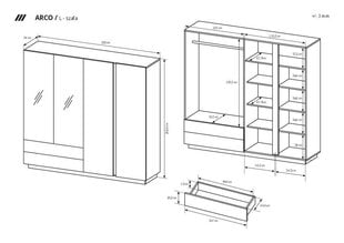 Шкафы Arcade FURNLUX CLASSIC, 220x54x203 cm, белый цена и информация | Шкафы | 220.lv