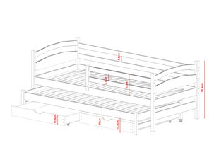 Vienguļamās gultas Tosia FURNLUX CLASSIC, 88x168x71 cm, bēša cena un informācija | Bērnu gultas | 220.lv