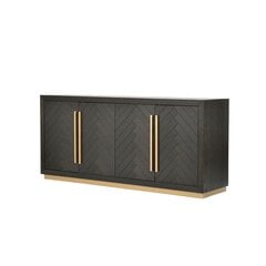 Komode Seville FURNLUX PREMIUM, 180x48x80 cm, melna cena un informācija | Skapīši viesistabai | 220.lv