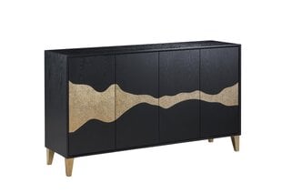 Komode Stilig FURNLUX PREMIUM, 150x40x86 cm, melna cena un informācija | Skapīši viesistabai | 220.lv