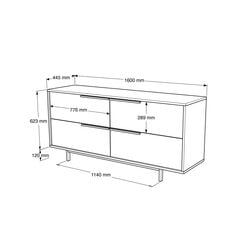 Консольные столы Ocean FURNLUX CLASSIC, 160x45x74 cm, натуральный цена и информация | Столы-консоли | 220.lv