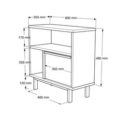 Sānu galds Ocean FURNLUX CLASSIC, 60x26x60 cm, balta cena un informācija | Žurnālgaldiņi | 220.lv