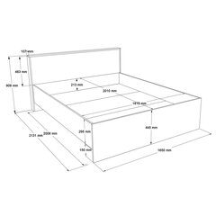 Gultas rāmis Lorel FURNLUX CLASSIC, 165x213x91 cm, dabīga cena un informācija | Gultas | 220.lv