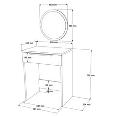 Консольные столы Lorel FURNLUX CLASSIC, 60x37x75 cm, натуральный цена и информация | Столы-консоли | 220.lv