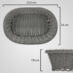 Хлебная корзина Хлебный стол Столовые приборы Овальная серая корзина цена и информация | Кухонные принадлежности | 220.lv