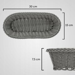 Хлебная Корзина, Хлеб, Стол, Столовые Приборы, Продолговатая Серая Корзина цена и информация | Кухонные принадлежности | 220.lv