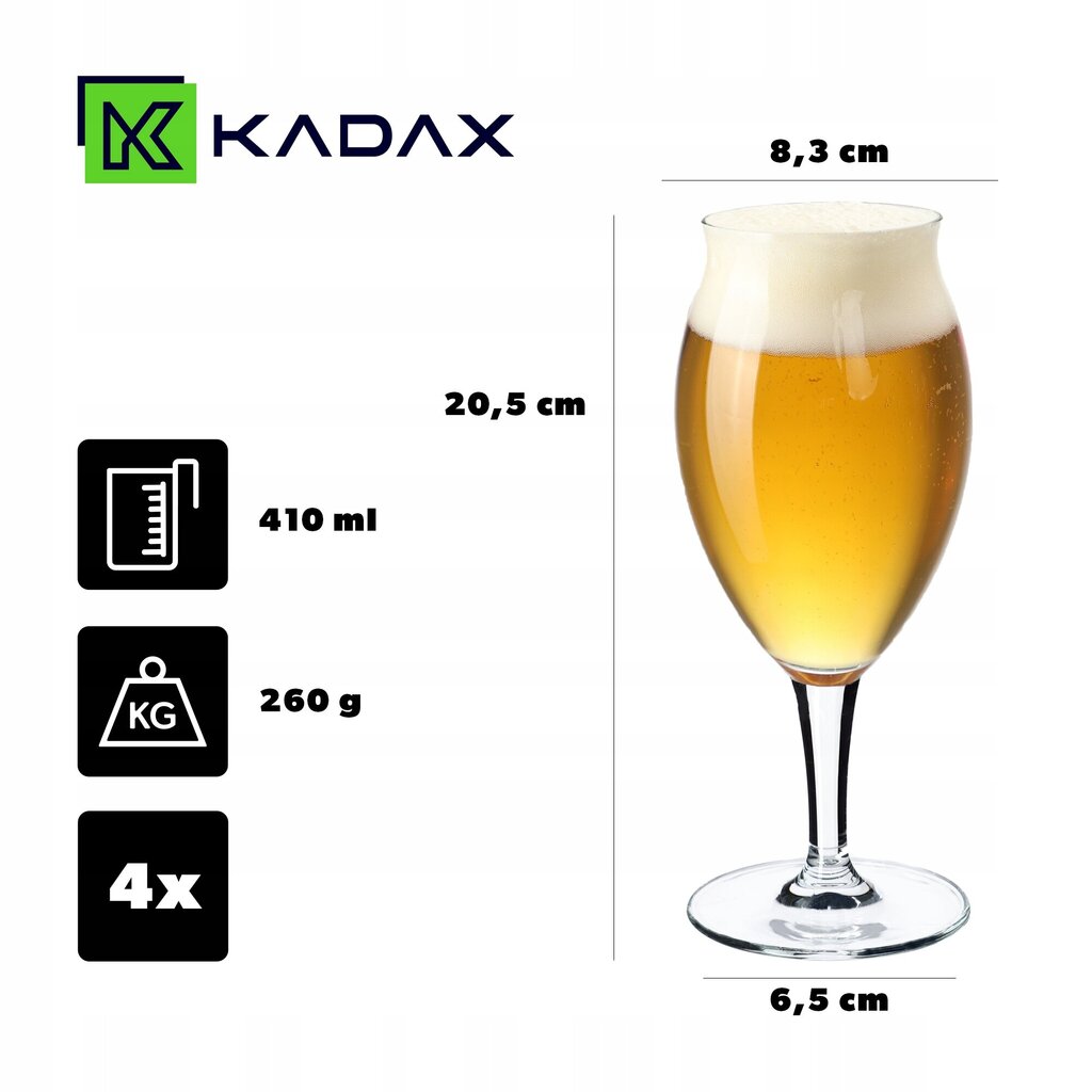 Alus glāzes Pokale glāžu komplekts 4x 410ml cena un informācija | Glāzes, krūzes, karafes | 220.lv