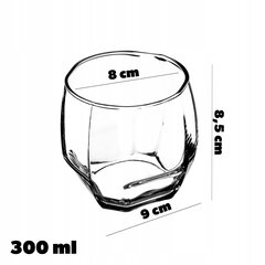 Набор стаканов, стаканы для воды, напитки, 300 мл, 4 шт. цена и информация | Стаканы, фужеры, кувшины | 220.lv