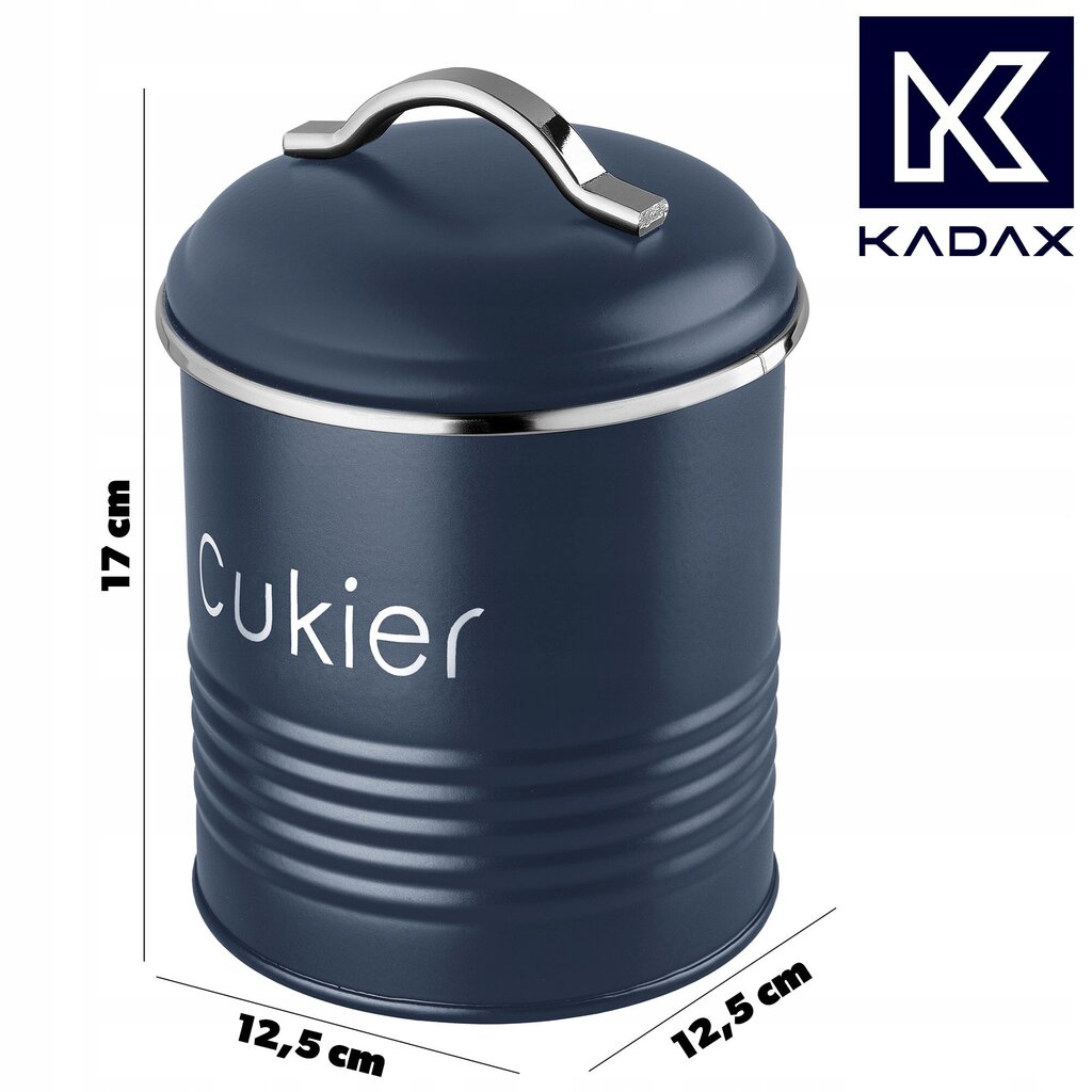 Cukura trauka organizators 750 ml kanna ar vāku Kitchen tumši zils цена и информация | Trauki, šķīvji, pusdienu servīzes | 220.lv