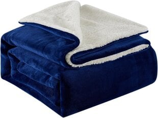 Одеяло Lifewit Sherpa Fleece Blanket Bedspread, Navy Blue, 127x152 см, мягкое и теплое цена и информация | Одеяла | 220.lv