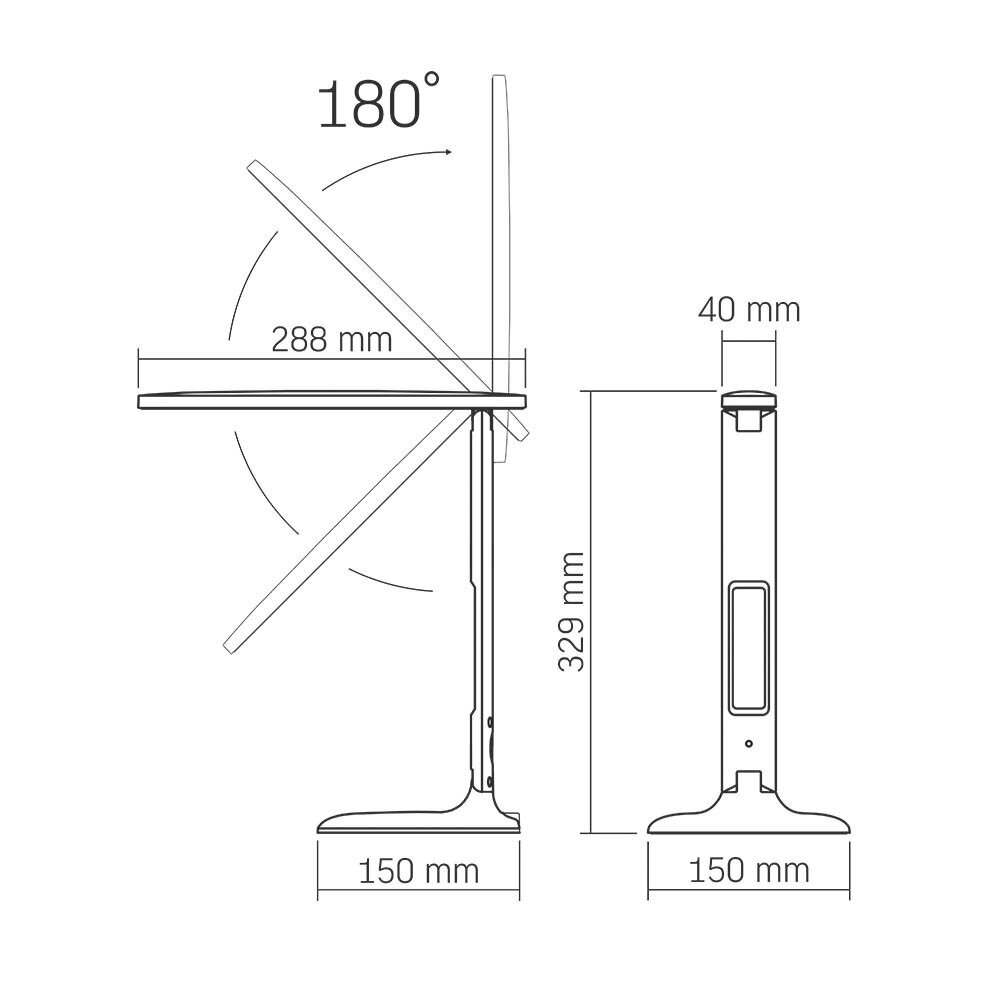 Galda lampa LED 7W multifunkcionāla ar displeju, Videx, melna cena un informācija | Galda lampas | 220.lv