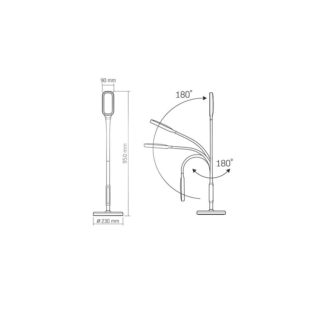 Stāvlampa LED 14W dimmējama, Videx, melna cena un informācija | Stāvlampas | 220.lv