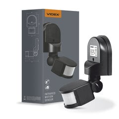 Kustības un gaismas sensors Videx, IP44, melns цена и информация | Датчики | 220.lv